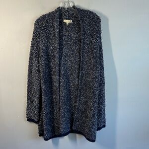 Silvia Novelli Mohair/Wool-Blend Chunky Open Cardigan Size M